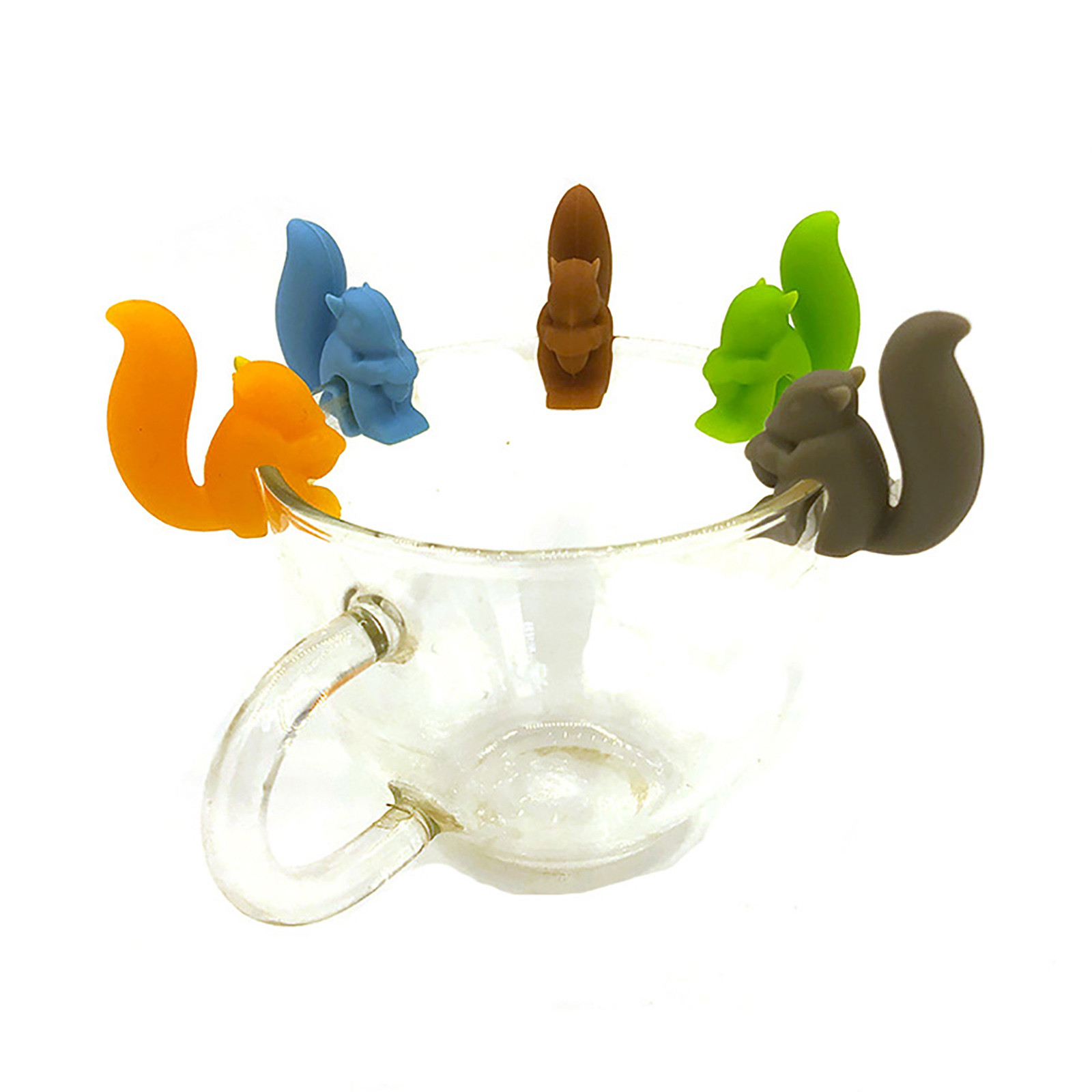 5Pcs Mini Squirrel Shape Tea Bag Clip Cup Mug Tea Infusers Strainer Clips Party Decor Tea Bag Holder Wine Glass Recognizer