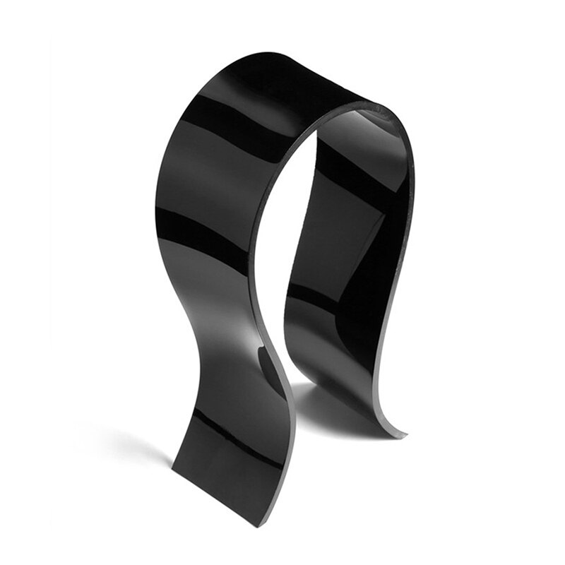 Acrylic Headphone Bracket U-Shaped Headset Holder Hanger Hook Earphone Sticky Display Stand Durable Safe Storage Shelf: Black