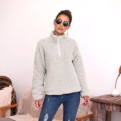 Women's Polar Fleece Lined Sherpa Quarter-Zip Jacket