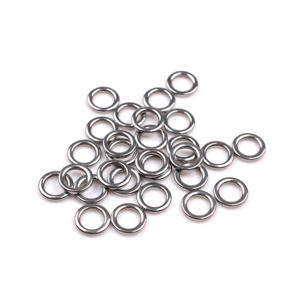 50 st 3mm 4mm 5mm 6mm 7mm fiskeringar i 304 stål, dragtillbehör, kraftig jiggring i metall