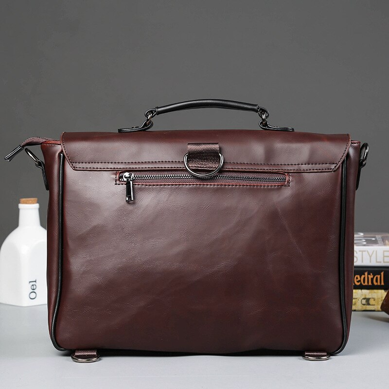 Weysfor Mannen Lederen Antiek Bedrijfsaktentas Laptop Document Case Mode Attache Messenger Bag Tote Portfolio