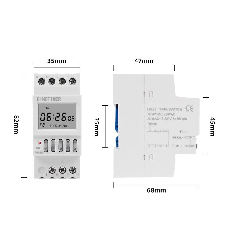 2 Channels Separate Time Control Output 7 Days Programmable Timer Clock Switch 50JD