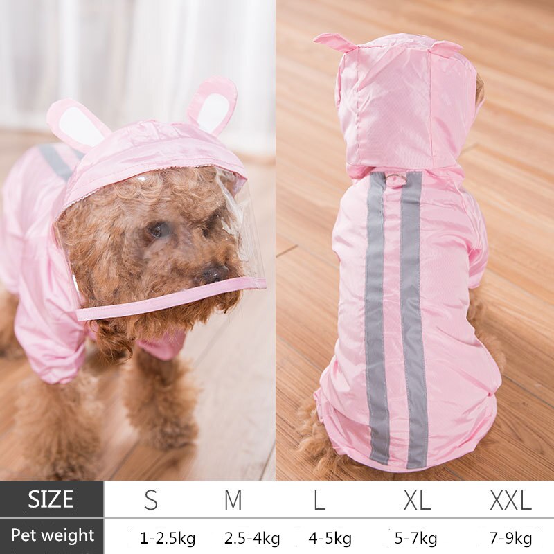 Dog Raincoat Waterproof Pet Clothes PVC Dog Rain Coat Pet Raincoat Dog Clothes for Small Dogs: pink / M