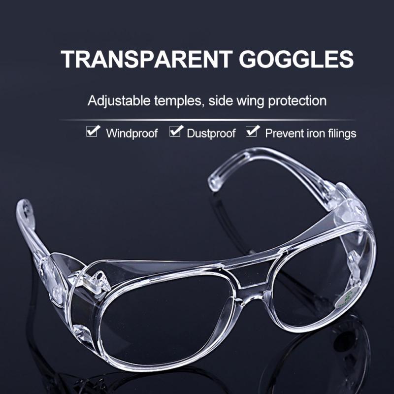 Clear Glasses Safety Goggles Protective Goggles Eye Fully Enclosed Lens Wide Vision Disposable Vent Anti-Fog Splash Goggles