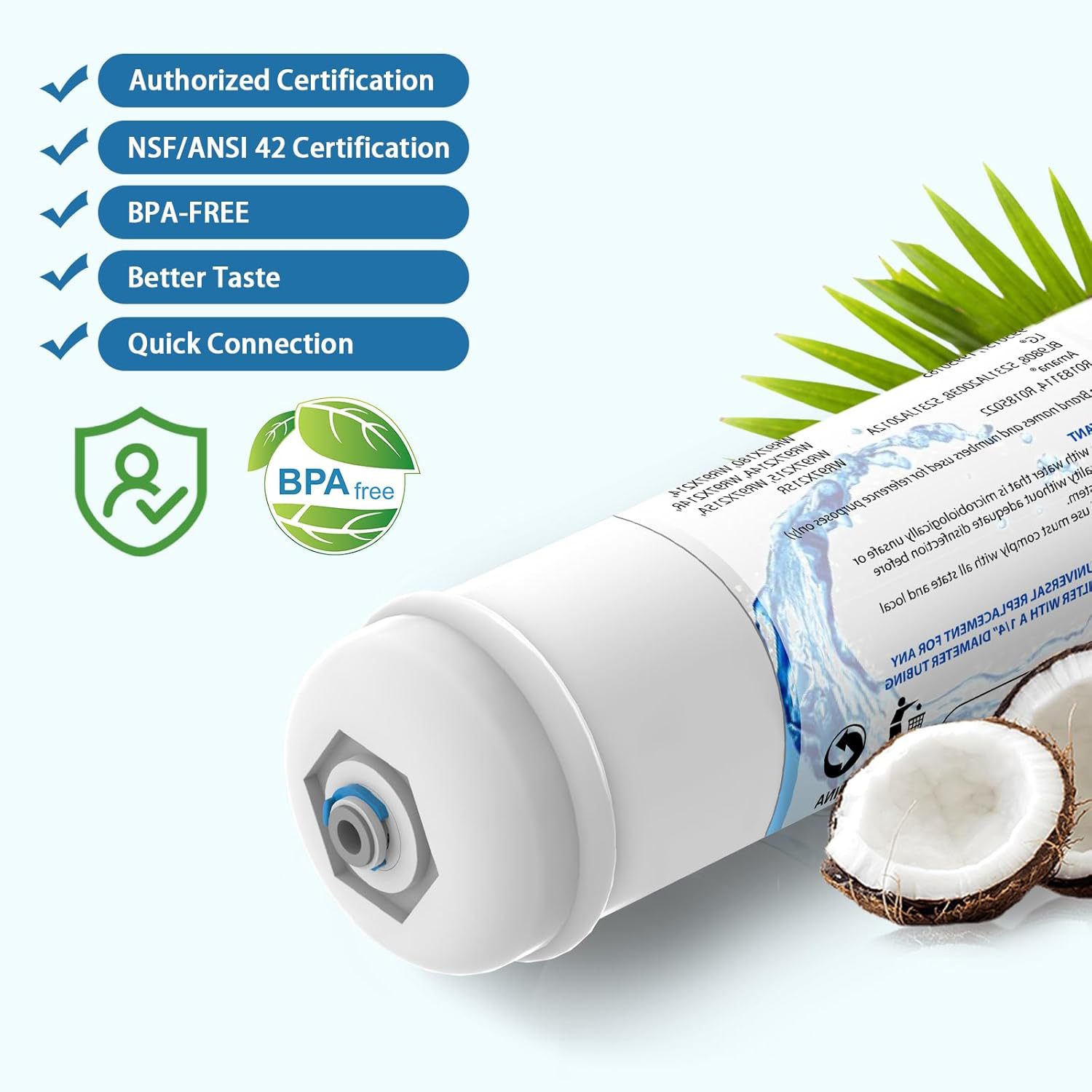 T33 inline waterfilter, 1/4" Quick-Connect filtervervangingscartridge in-line filter voor koelkast en ijsmaker ijsmaker