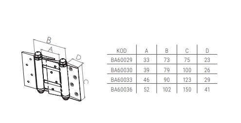 Bisagra de puerta de doble vía, bisagras de resorte de doble efecto, bisagra fría, bisagra fuerte y duradera, 2 uds.
