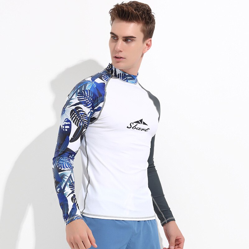 Men's Long Sleeve Rashguard Swim Shirt UV Sun Protection UPF 50+Tights Swimming Tee Baselayer Wetsuit Basic Skin Sun Protection: 7020B / XL