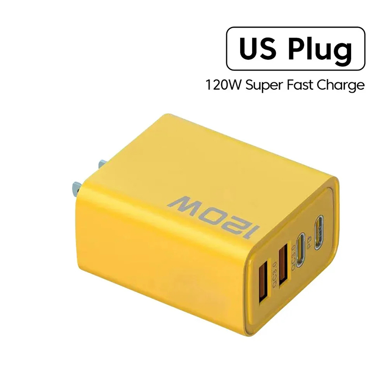 4-poorts USB C PD-oplader Snel opladen 3.0 Type C USB-telefoonoplader Muurreizen Snellaadadapter voor mobiele telefoon US EU-stekker: IL