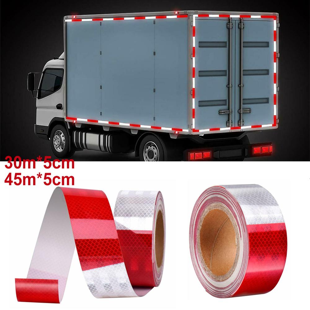 Car Reflective Tape Strip Stickers Truck Pickup Trailer Night Driving Safety Reflective Warning Strips Auto Accessories 45m 30m