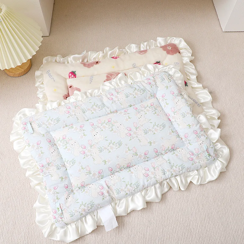 Tapete de dormir para animais de estimação, cama para cães e gatos, cobertor reforçado para cães e gatos, inverno quente, lavável, colchão para cães, cobertor para animais de estimação: M / Floresta verde