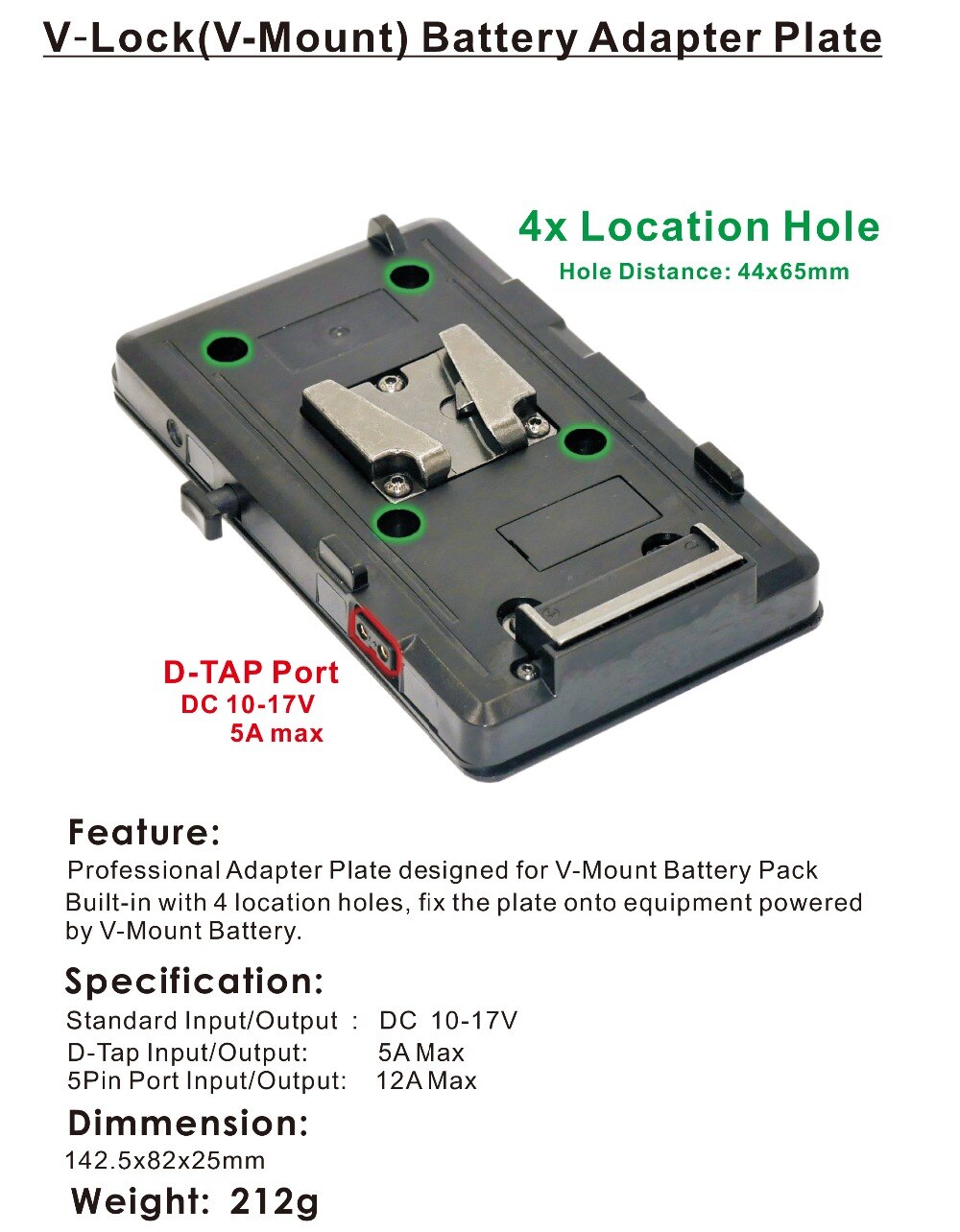 V Mount Anton Bauer Gold Mount Battery To Battery Converter Adapter Plate Mount With Standard D