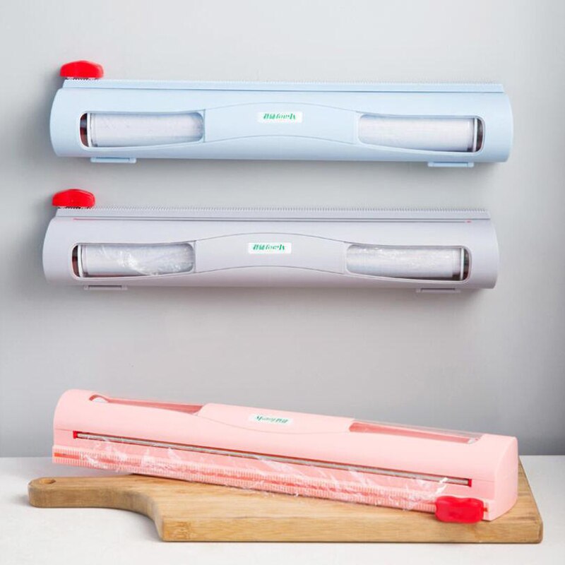 Food Wrap Dispenser/Cutter Kitchen Tool Foil Cling Film Wrap Dispenser Plastic Sharp Cutter Storage Holder Plastic Wrap Dispense