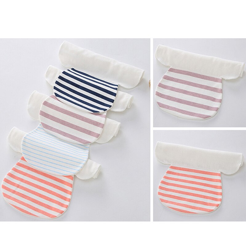 Toalla de sudor a rayas de algodón suave para bebé recién nacido, paño de lavado, gasa, toallitas de sudor para niños, toalla transpirable de humedad para el cuidado del bebé