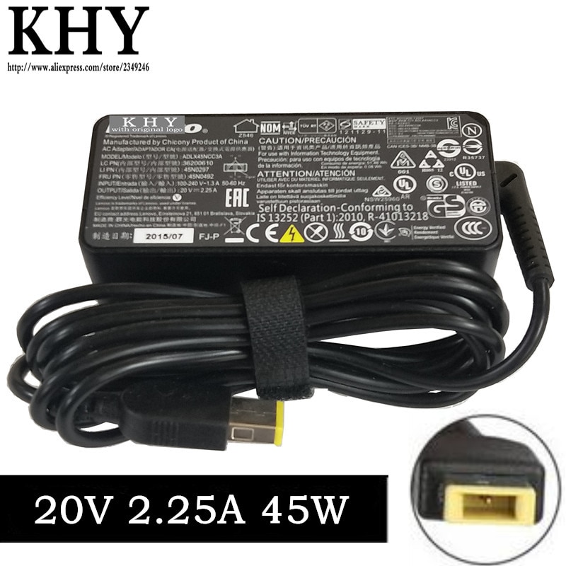 Originele 20 v 2.25A 45 w 3pin AC Adapter oplader Voor ThinkPad T431S T440 T440S T450 T450S T460 T460S T470 t470S T550 T560 T570