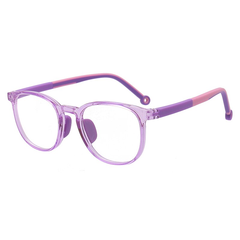 Kids Anti-blue Light Glasses Children Ultralight Round Eyeglasses Boys Girls Myopia Eyewear Blue Light Blocking Computer Glass: purple