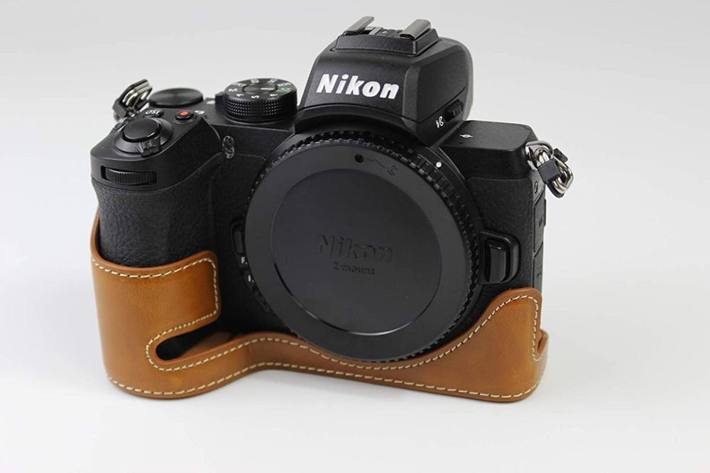 Housse de étui rigide rétro en cuir pour appareil photo Nikon Z50 avec objectif Nikkor Z DX 16-50mm uniquement
