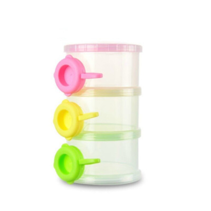 3 Layers Portable Baby Food Storag Box Multiple Openings Cereal Cartoon Infant Milk Powder Box Toddle Snack Container