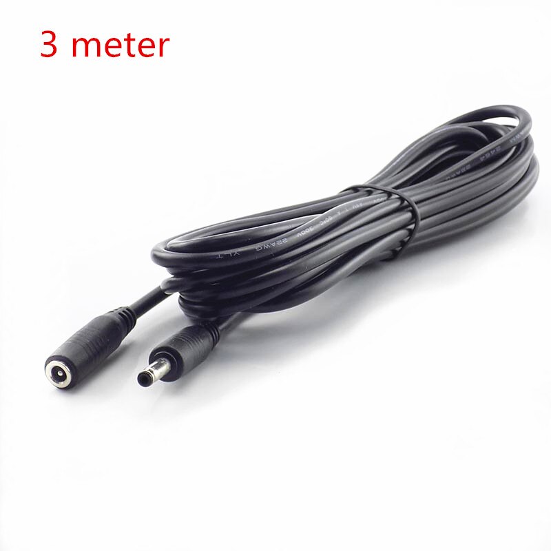 1/1.5/3/5 meter mannlig dc strømkabel forlenger 5v 2a strømkabel adapter 3.5mm x 1.35mm kontakter for cctv sikkerhetskamera