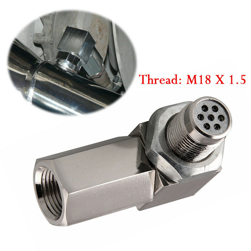 Catalizador de escape Sensor de oxígeno trasero espaciador 90 grados Mini catalizador Lambda O2 adaptador CEL Fix, M18 * 1,5 Universal