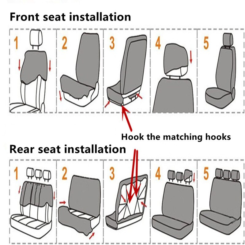 Ensemble universel d'housses de siège de voiture, pour la plupart des voitures, protection pour siège de voiture, avec des détails de piste