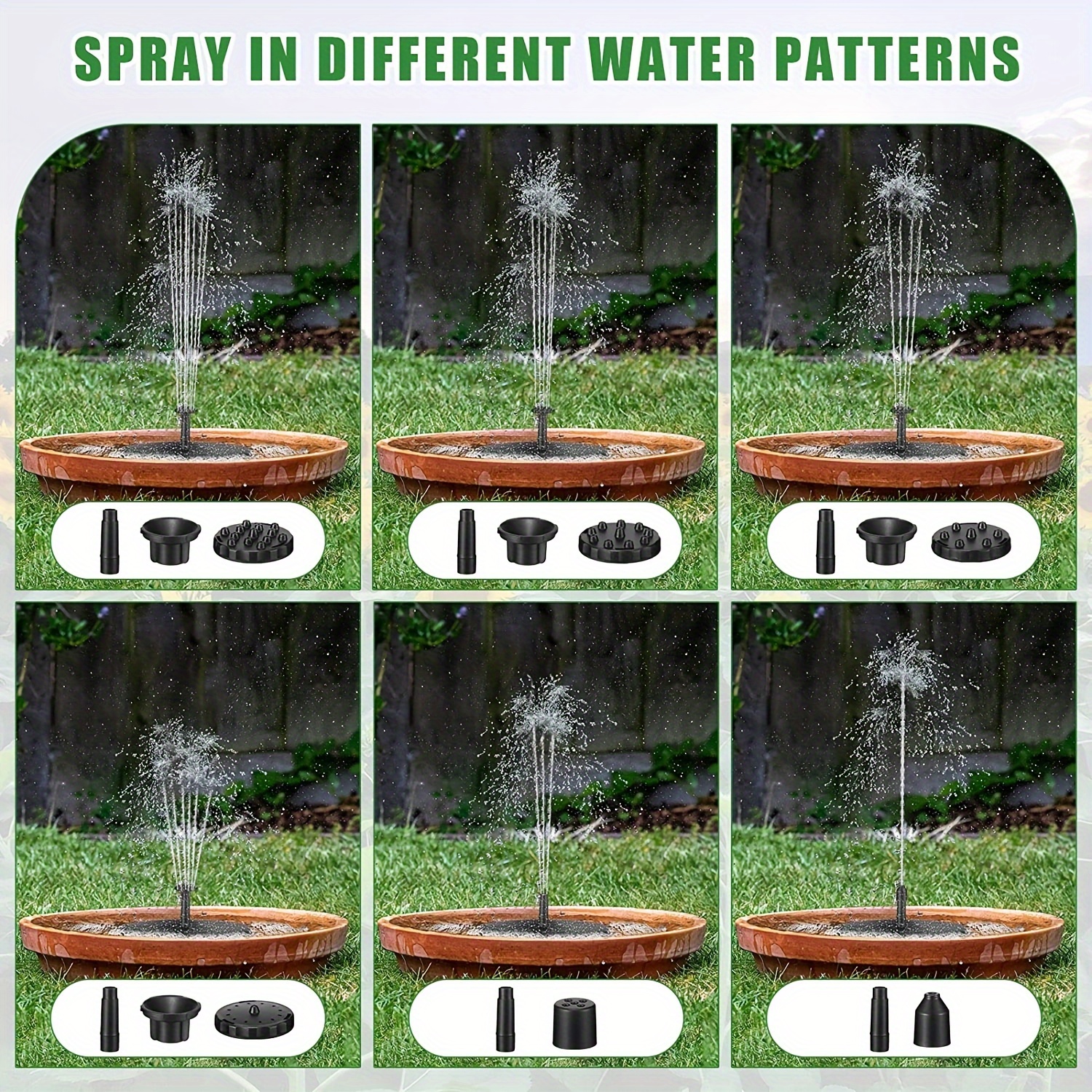 Buiten Zonne-Energie Drijvende Waterfontein Voor Vogelbad Aquarium 7V/1W Tuin Fontein Dompelpomp Tuindecoratie