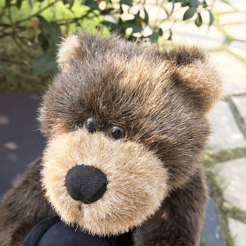 36cm ours en peluche porte-bonheur pour noël tenant un pot de miel ours en peluche marron articulé poupée jouet pour enfants peut s'asseoir et se tenir debout