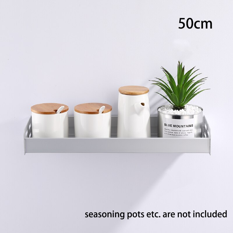 Crochet de rangement pour épices, étagère de cuisine, étagère murale, crochet de rangement pour ustensiles en aluminium, accessoires d&#39;organisation à domicile: Silver 50cm