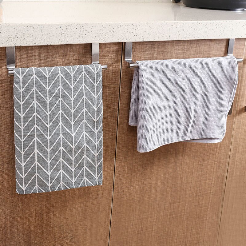 Stainless Steel Bathroom Kitchen Cabinet Towel Rag Rack Shelf Hanger Hanger Door Towel Rack Towel Bar Bathroom Hardware