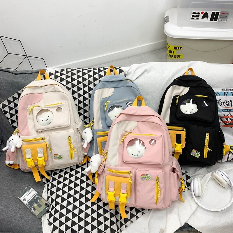 Cute Woman Backpack Women Large Capacity Simple School Bags for Teenage Girls Female Korean Harajuku School Student Bookbag AA28