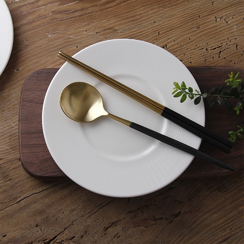 Stainless Steel Chopsticks Tongs Metal Chopsticks Set Square Chopsticks Food Grade Dinnerware Household Sumpits Tableware 4pairs