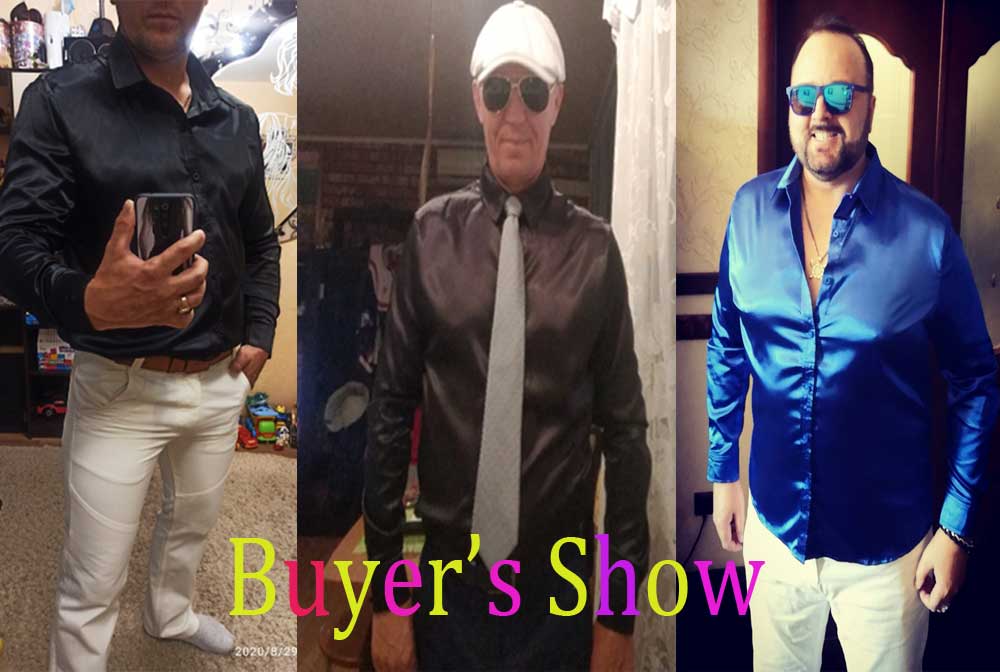 Chemise en satin noir pour homme, vêtement en soie lisse, coupe mince près du corps style smoking, idéal pour une fête décontractée, un mariage ou un bal, collection luxe