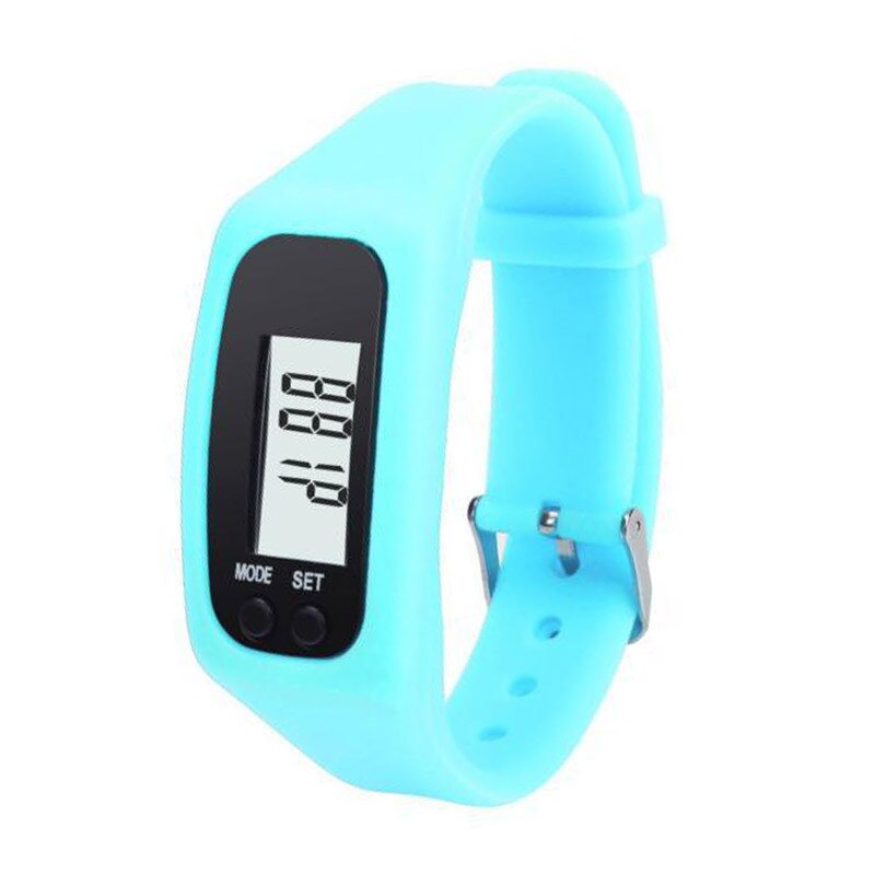 Men's Women's Digital LCD Pedometer Run Step Walking Distance Calorie Counter 12 / 24 hours time display Sport Watch Bracelet: YELLOW
