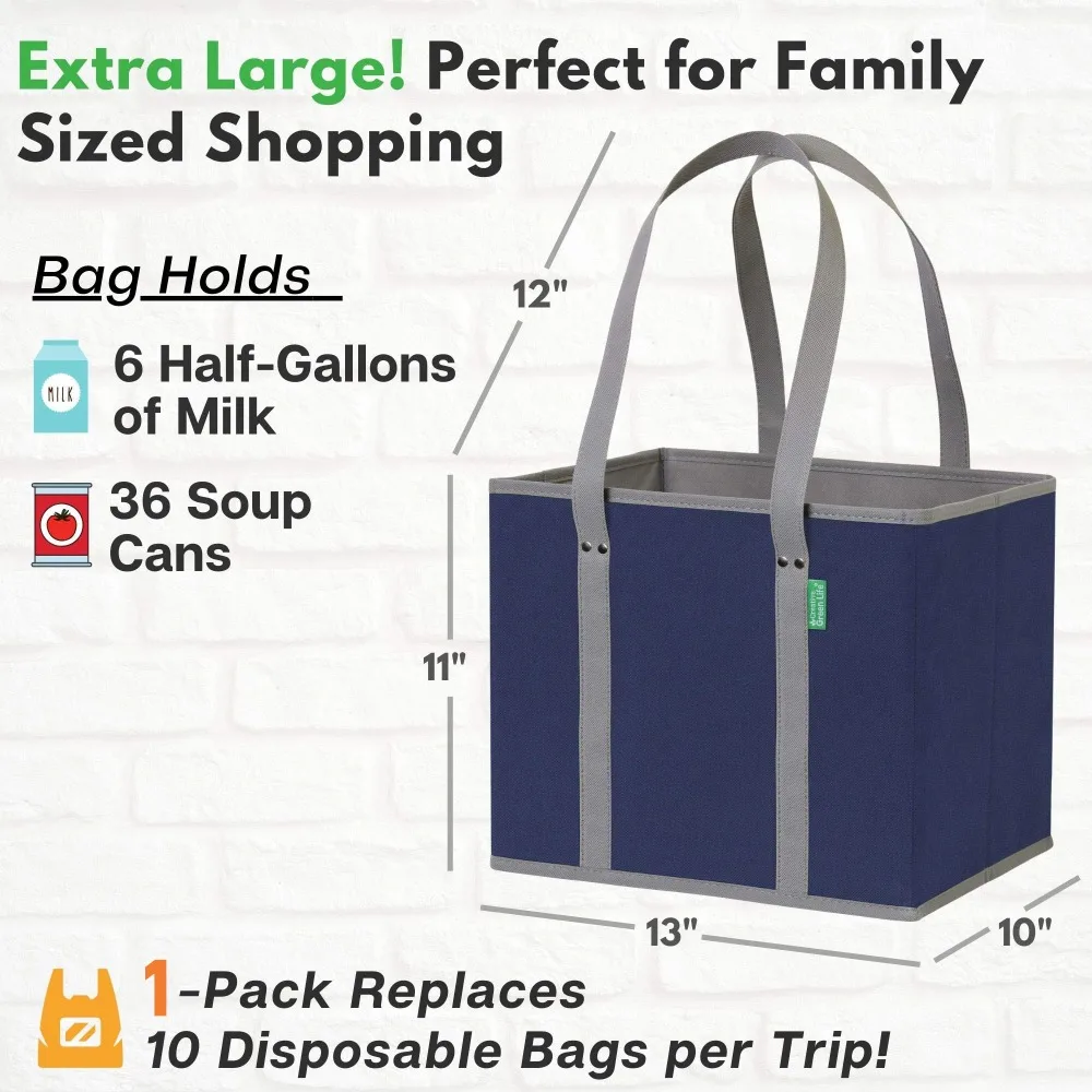 Portable Tote Bag Storage Box, Large Capacity Foldable Strengthen The Bottom Grocery Shopping Bag,Eco-friendly Picnic Bag ﻿