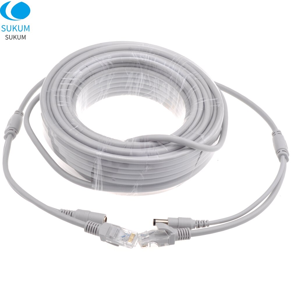 5M/10M/20M/30M RJ45 Ethernet Kabel CAT5/CAT-5e + Dc Power lan Netwerk Cord Kabel Voor Ip Camera Nvr Cctv Systeem
