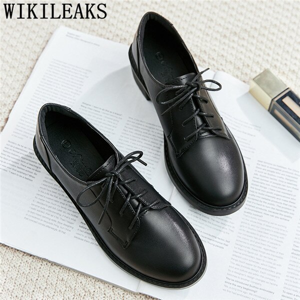 leather shoes women korean shoes creepers oxford shoes women zapatos casuales de mujer calzado mujer escarpin femme: 2 / 6