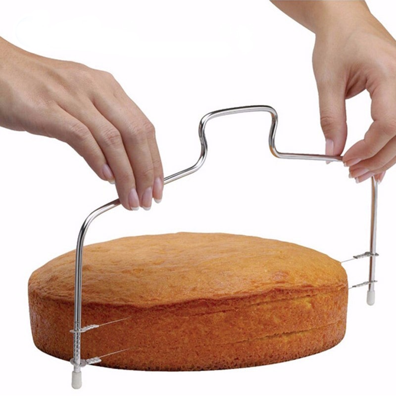 Rvs Verstelbare 2-Wire Cake Leveler Slicer Bakken Cutter Cake Decorating Gereedschap Ustensiles Patisserie