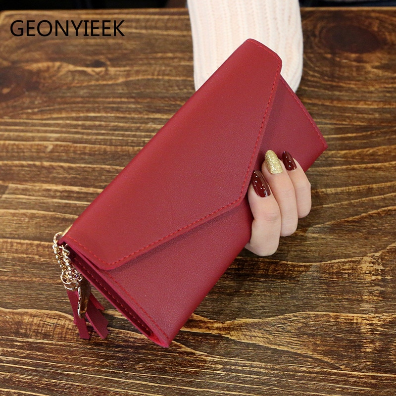 Brand Leather Women Wallet Hasp Solid Color Card Bags Long Female Purse 5 Colors Ladies Wallet Billetera