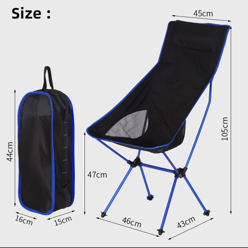 Silla plegable ultraligera para acampar al aire libre, picnic, senderismo, playa, ocio, mochila de viaje, silla de Luna, silla de pesca portátil
