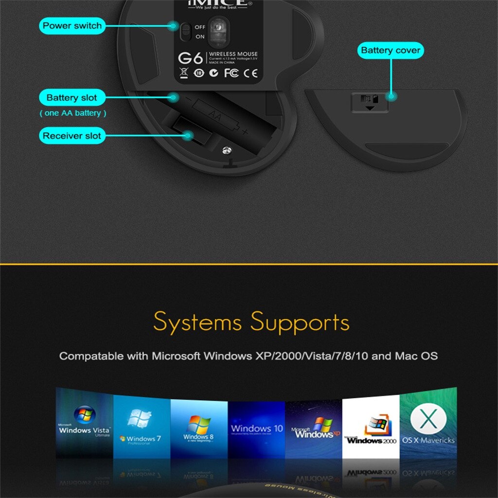 Wireless Third Gear Adjustable USB Receiver Mouse Game Mice Computer table Ergonomic Silent For PC Laptop