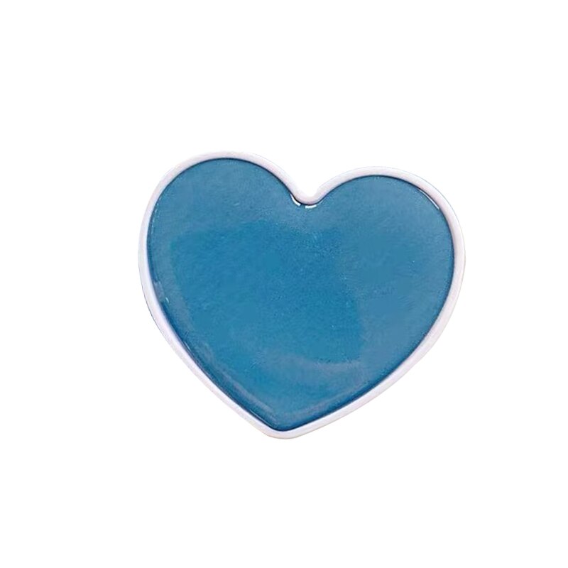 1pcs Pure Love heart shape epoxy glue mobile phone bracket Cute 3D Animal airbag Phone Expanding Stand Finger Holder: Sky Blue