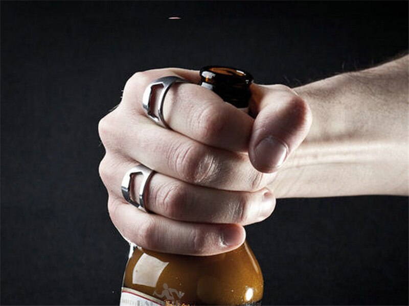 Wijn Bier Flesopener Kurkentrekker Veelzijdige Roestvrij Staal Vinger Ring Ring-Vorm Bierfles Opener