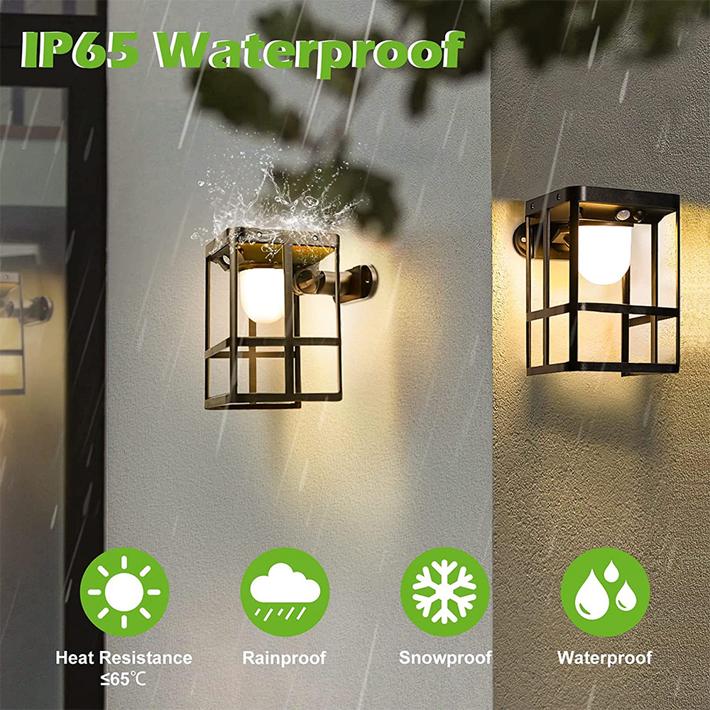 LITOM Solar LED Outdoor Light Waterproof Garden Decor Lamps for Balcony Courtyard Street Wall Light Garden Outdoor Solar Lamp