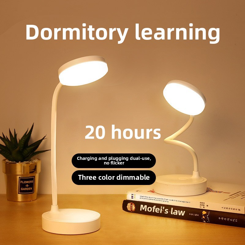Confezione da 2 lampade da scrivania a LED, lampada da tavolo portatile con USB, 3 luminosità, protezione per gli occhi, controllo touch per camera da letto o ufficio