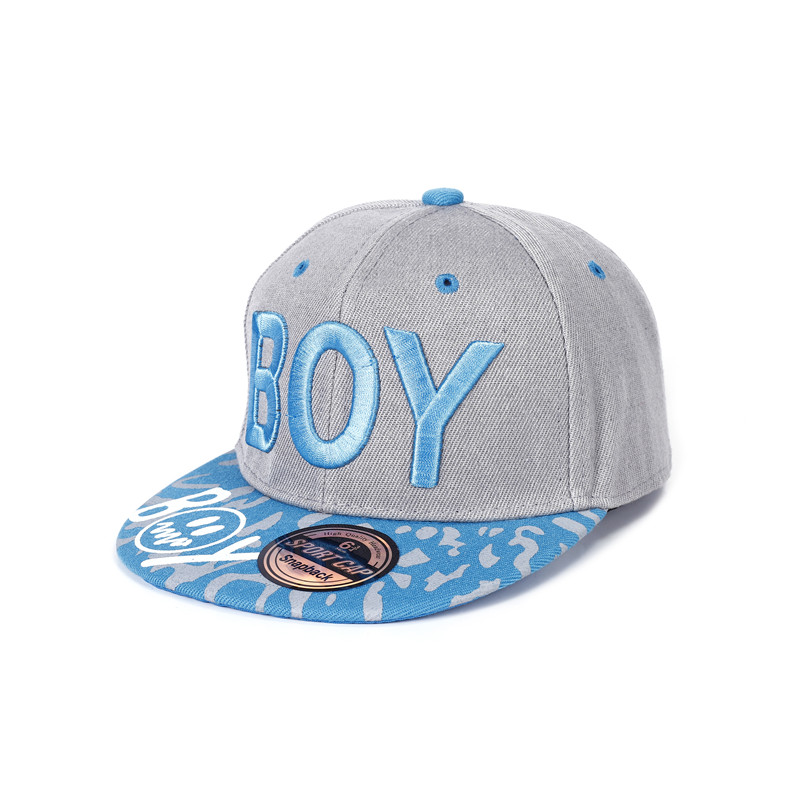 Jongen Borduurwerk Kinderen Baseball Cap Jongens Meisjes Snapback Cap Vier Seizoenen Kinderen Hip Hop Zonnehoed: BOY-Grey