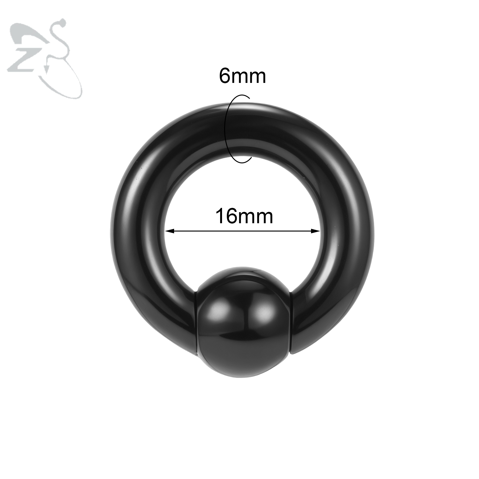 ZS 1PC Acrylic Hoop Septum Ring Black Color CBR/BCR Closure Ball Nose Ring Large Big Gauge Earrings 12G to 00G Daith Piercing: Antique Copper Plated