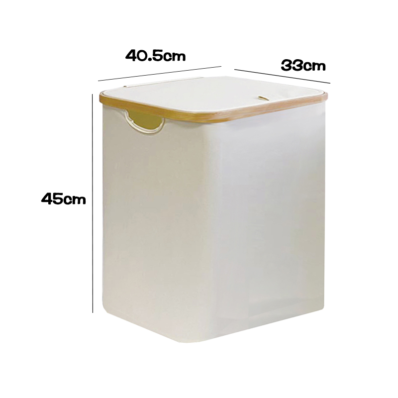 Waterproof Foldable Laundry basket With lid With Handle Large Bamboo Dirty Clothes/Toys/Debris Multifunction Storage Basket: Beige A