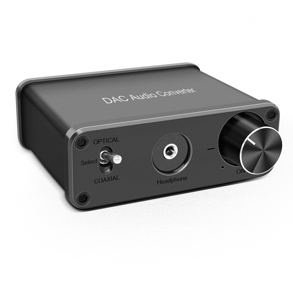 192KHz Coaxial TV Accessories Cinema Aluminum Alloy Stereo Digital To Analog DAC Converter Volume Control For HD DVD 3.5mm