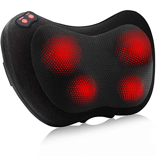 Back Massager with Heat,Shiatsu Back and Neck Massager with Deep Tissue Kneading,Electric Back Massage PillowCar,Office,home: UK / Black