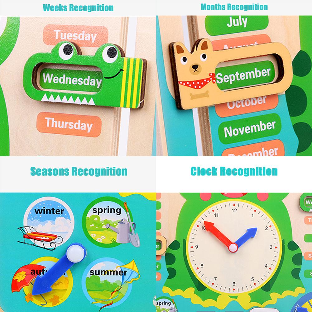 Baby Wetter Saison Kalender Uhr Holz Multi-funktion Frühen Bildung Spielzeug Zeit Erkenntnis Vorschule Spielzeug Für Kinder