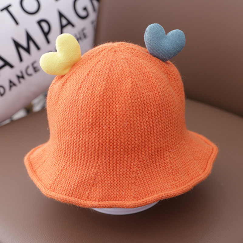 Sombrero de cuerno en forma de corazón para niños, sombreros tejidos, bonito sombrero para niños, de cumpleaños y T8: Naranja